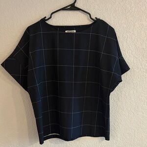 Albion Black Grid Women's Blouse